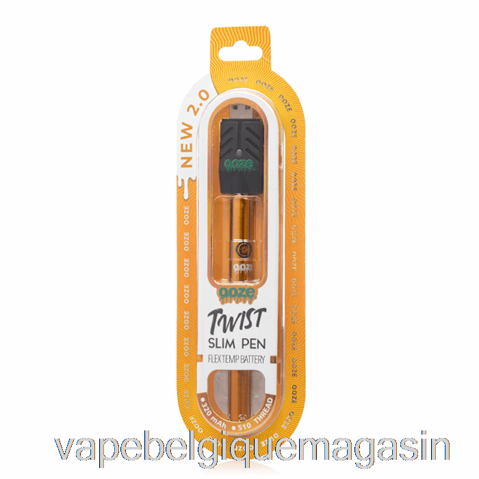 Vape Belgique Ooze Slim Twist Pen 2.0 Flex Temp Batterie Orange Juteuse